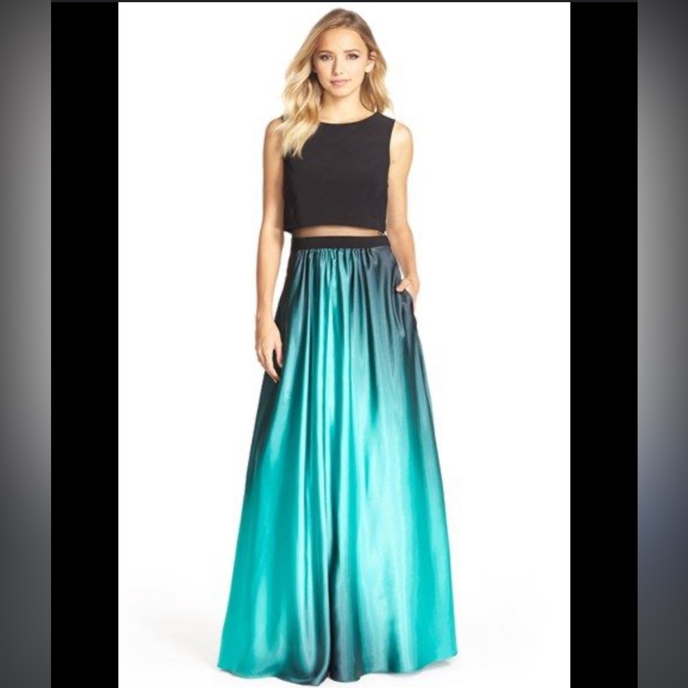 Laura size 2 Prom Pop Over Gown Ombré